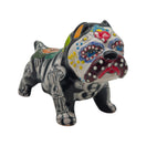 Talavera Cropped Ear Dog Statue | Day of the Dead Design
