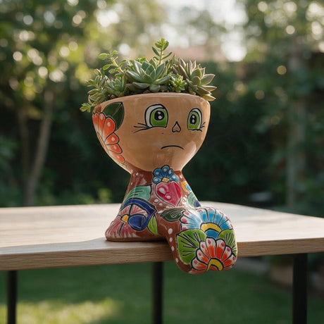 Talavera Face Planter | Hand-Painted Mexican Ceramic Decor