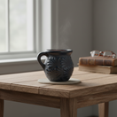 Black Talavera Jarrito Mug | Handmade Mexican Clay Coffee Cup