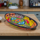 Extra Large Oval Talavera Platter | Hand-Painted Mexican Serving Dish