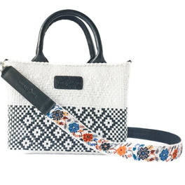 White Small Woven Crossbody Bag
