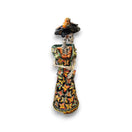 Handmade Talavera Day of the Dead Pottery | 27-Inch Tall Skeleton Woman hand-painted 27-inch tall Talavera skeleton woman figurine
