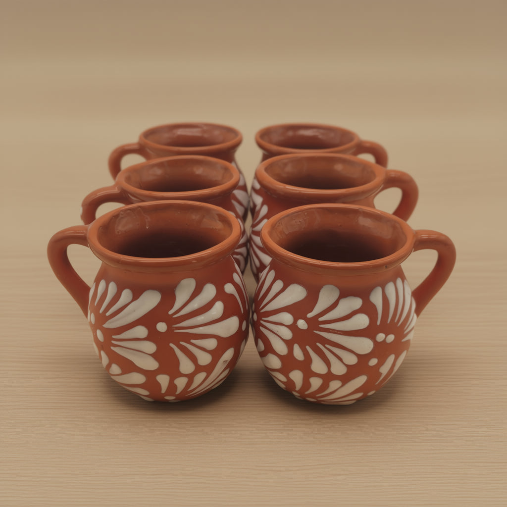 Mexican Clay Jarrito Mug | Handmade Brown Pottery Cup