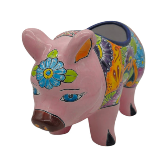 Talavera Pig Planter | Colorful Hand-Painted Mexican Pottery