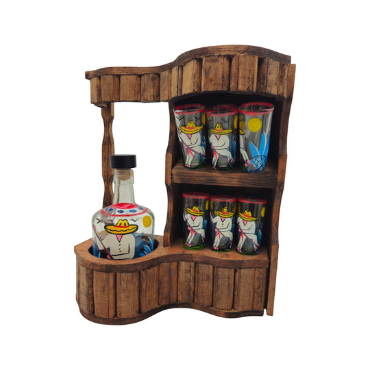 Mexican Tequila Decanter Set | Rustic Cantina Bar Display