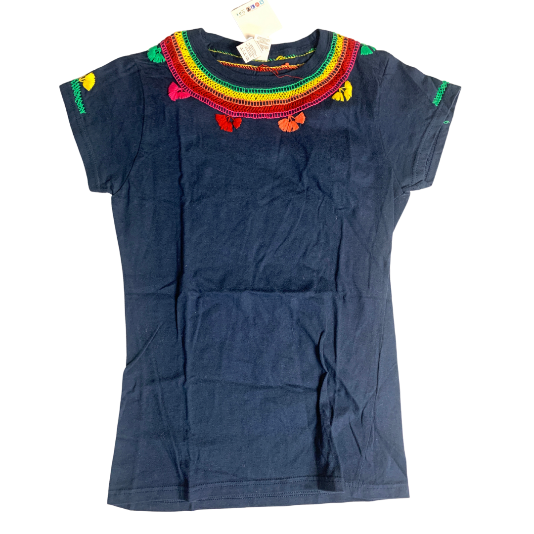 Luzy Hand Embroidered Fitted T-Shirt - Mexico