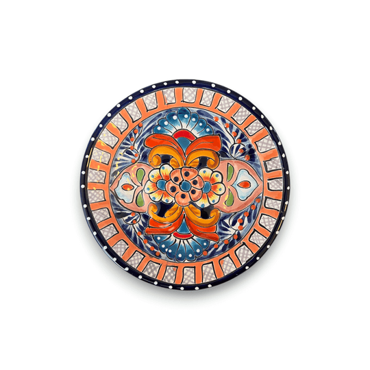 6" Talavera Ceramic Dinner Plate | Authentic Mexican Dinnerware hand-painted 6-inch vibrant Talavera plate from Guanajuato, lead-free glaze