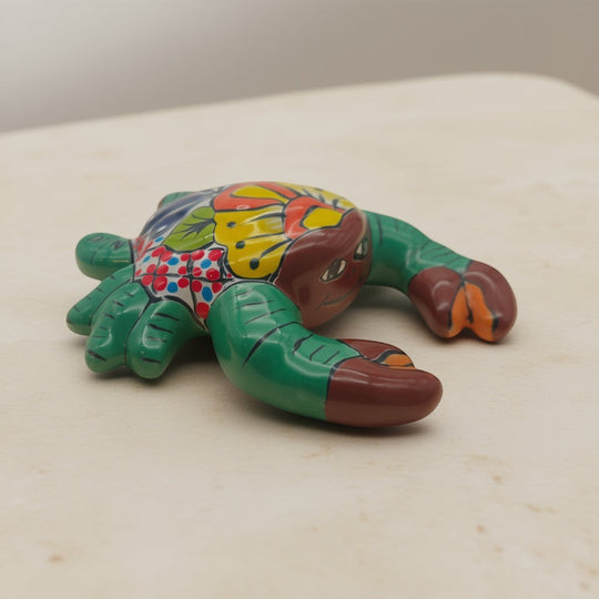 Talavera Crab Sculpture | Vibrant Handmade Mexican Art on display
