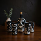 Talavera Skull Decanter with 6 Shot Glasses | Mexican Bar Set