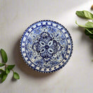 8" Talavera Blue & White Dinner Plate | Mexican Dinnerware hand-painted blue and white Mexican Talavera 8-inch dinner plate, lead-free glaze