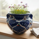 Blue Peacock Talavera Pot | Hand-Painted Mexican Ceramic