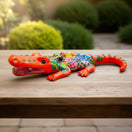 Vibrant Talavera Alligator | Large Mexican Handmade Ceramic Reptile Art