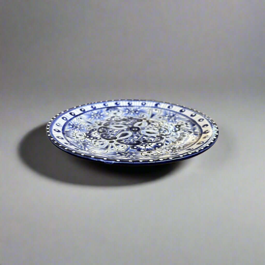 8" Talavera Blue & White Dinner Plate