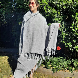 Solid Grey Mexican Blanket