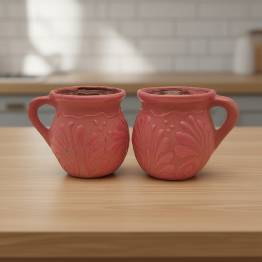 Pink Talavera Mug | Authentic Handmade Mexican Clay Jarrito