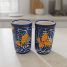 Blue Monarch Talavera Pitcher Set | Mexican Ceramic Drinkware