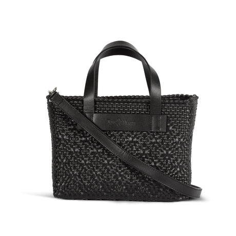 All Black Small Woven Crossbody Bag