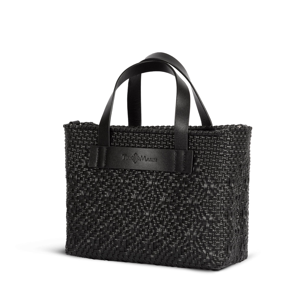 All Black Small Woven Crossbody Bag