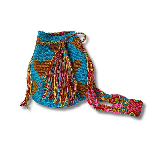 Catalina Hearts Crochet Cross-Body Bag One of a Kind - Mexico
