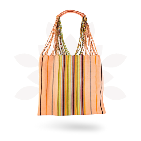 Poppy Woven Striped Tote | Hammock Bag - Mexico