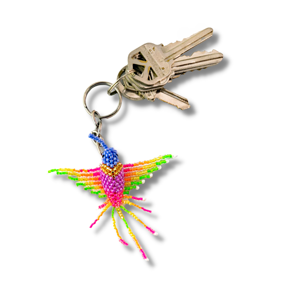 Baby Hummingbird Seed Bead Key Chain - Mexico
