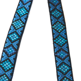 Mai Woven Bag Strap - Blue with Leather