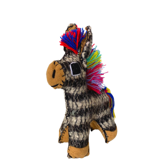 Tomi the Donkey: Repurposed Wool Boho Decor - Mexico