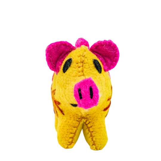 Rosie the Pig: Repurposed Wool Boho Decor - Mexico