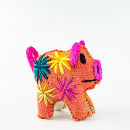 Rosie the Pig: Repurposed Wool Boho Decor - Mexico