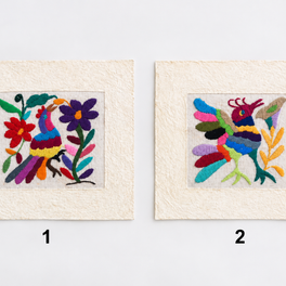 Otomí Amate Embroidered Assorted Art Textile Wall Decor Unframed - Mexico