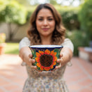Mexican Talavera Sunflower Pot | Handcrafted Ceramic Planter