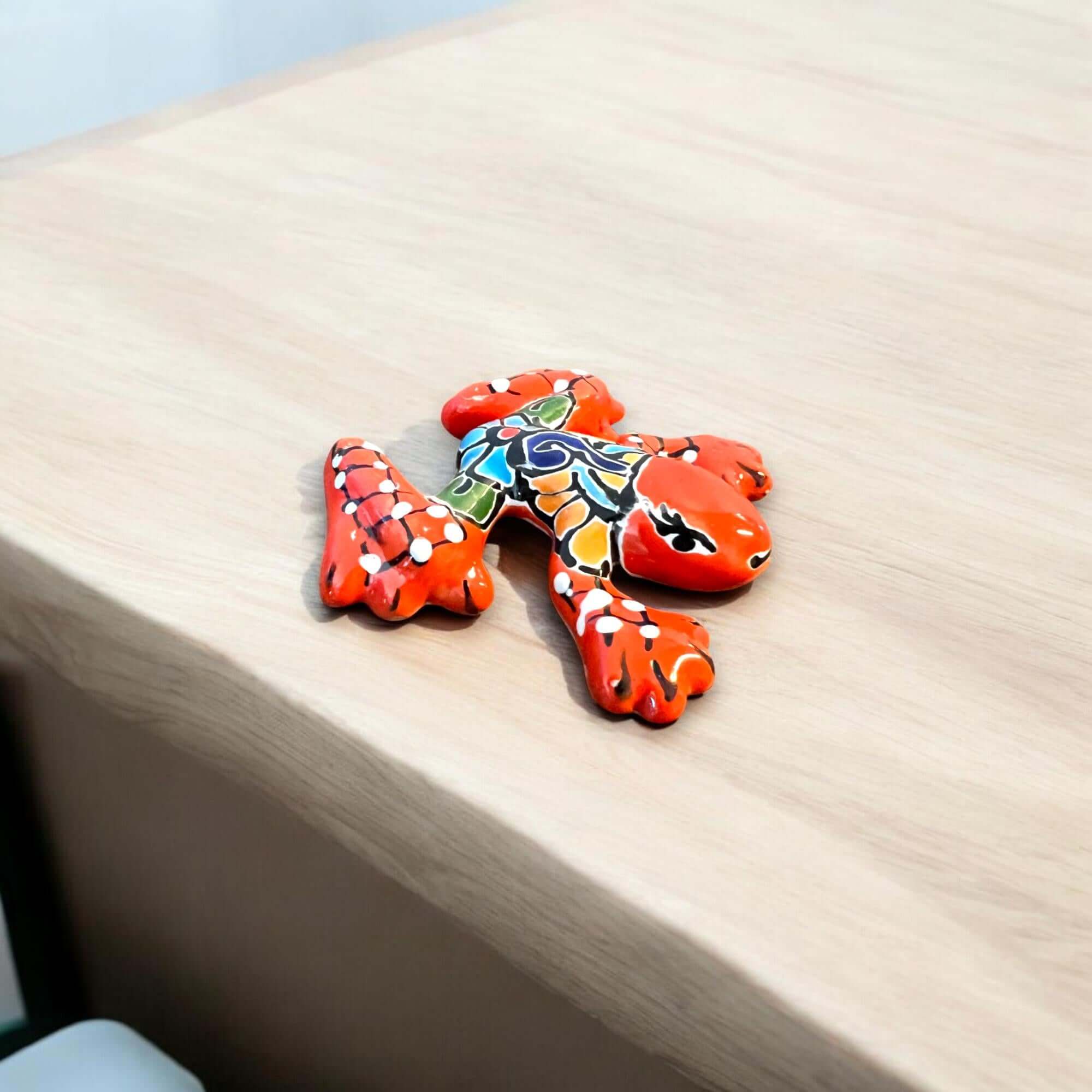 Colorful Talavera Frog Figurine | Hand-Painted Decor