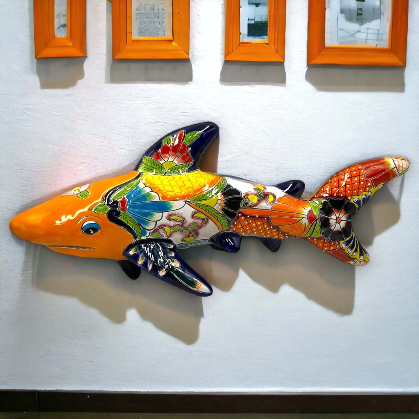 Extra Large Talavera Shark | Mexican Wall Art