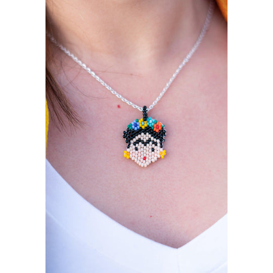 Frida Kahlo Seed Bead Necklace - Mexico