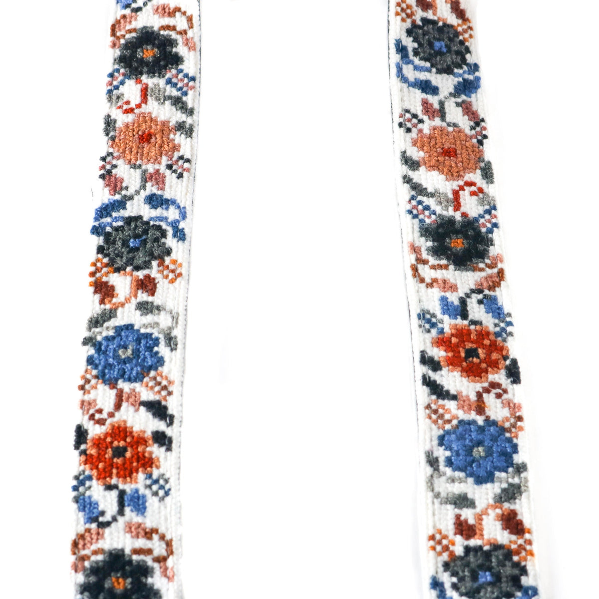Mai Woven Bag Strap - Flowers with Leather