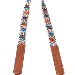 Mai Woven Bag Strap - Flowers with Leather