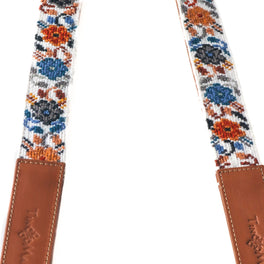 Mai Woven Bag Strap - Flowers with Leather