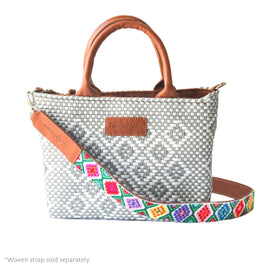 Gabrielle Small Woven Crossbody Bag - Tan Leather