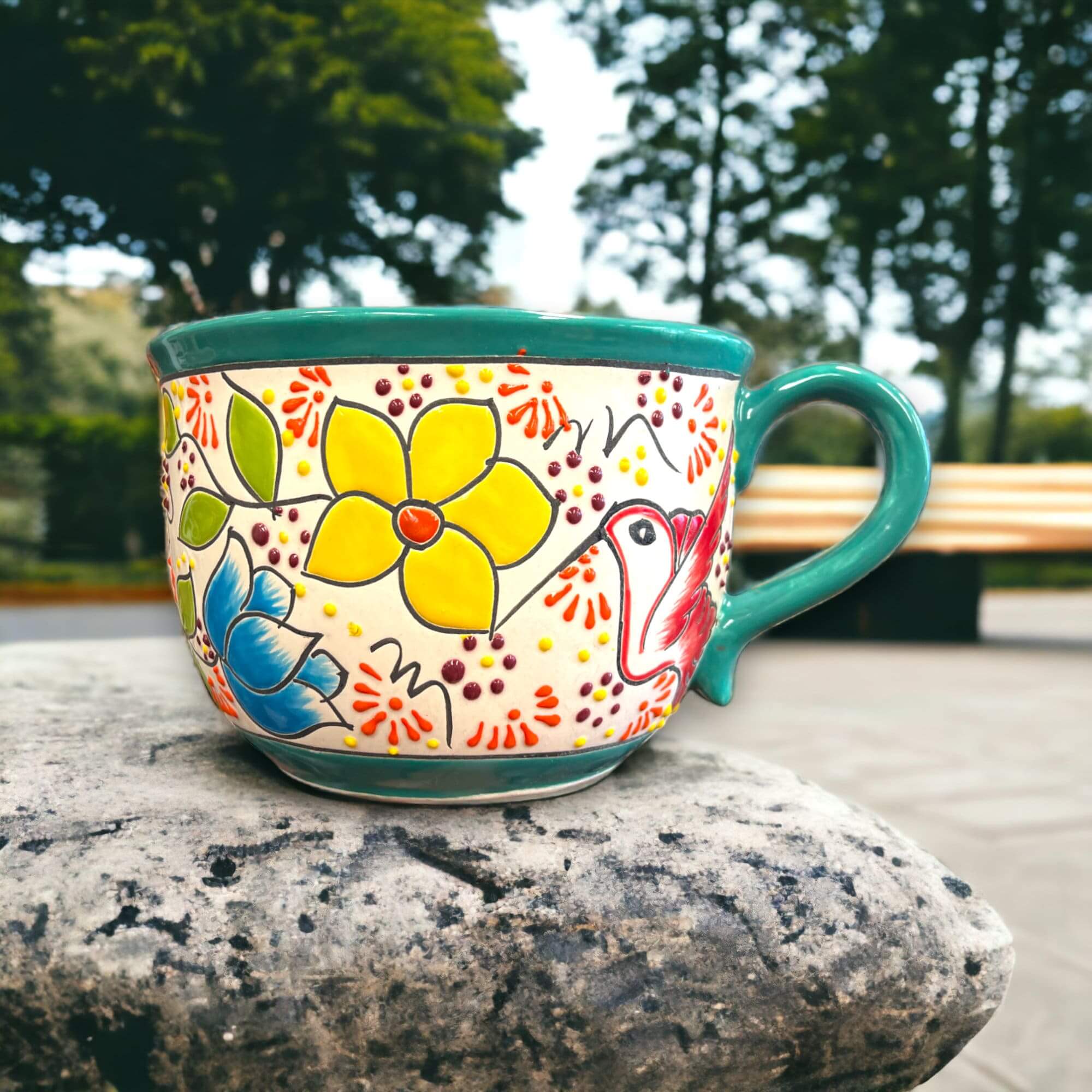 Hand-Painted Talavera Tea Cup Planter