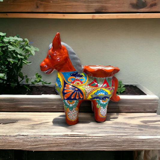 Handcrafted Ceramic Burro Planter | Mexican Art