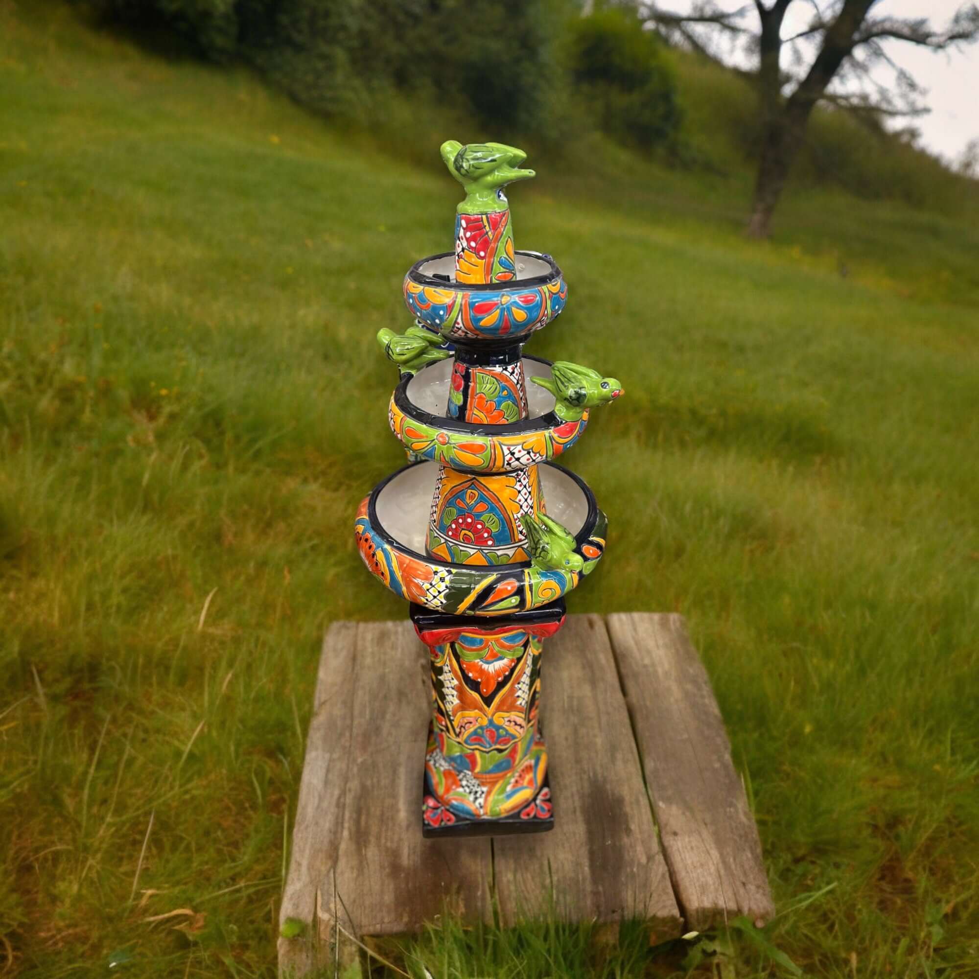 Handcrafted Talavera Fountain | Mexican Art