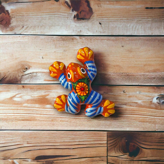 Handmade Guerrero Frog Wall Art | Colorful Mexican Ceramic Décor (Small)
