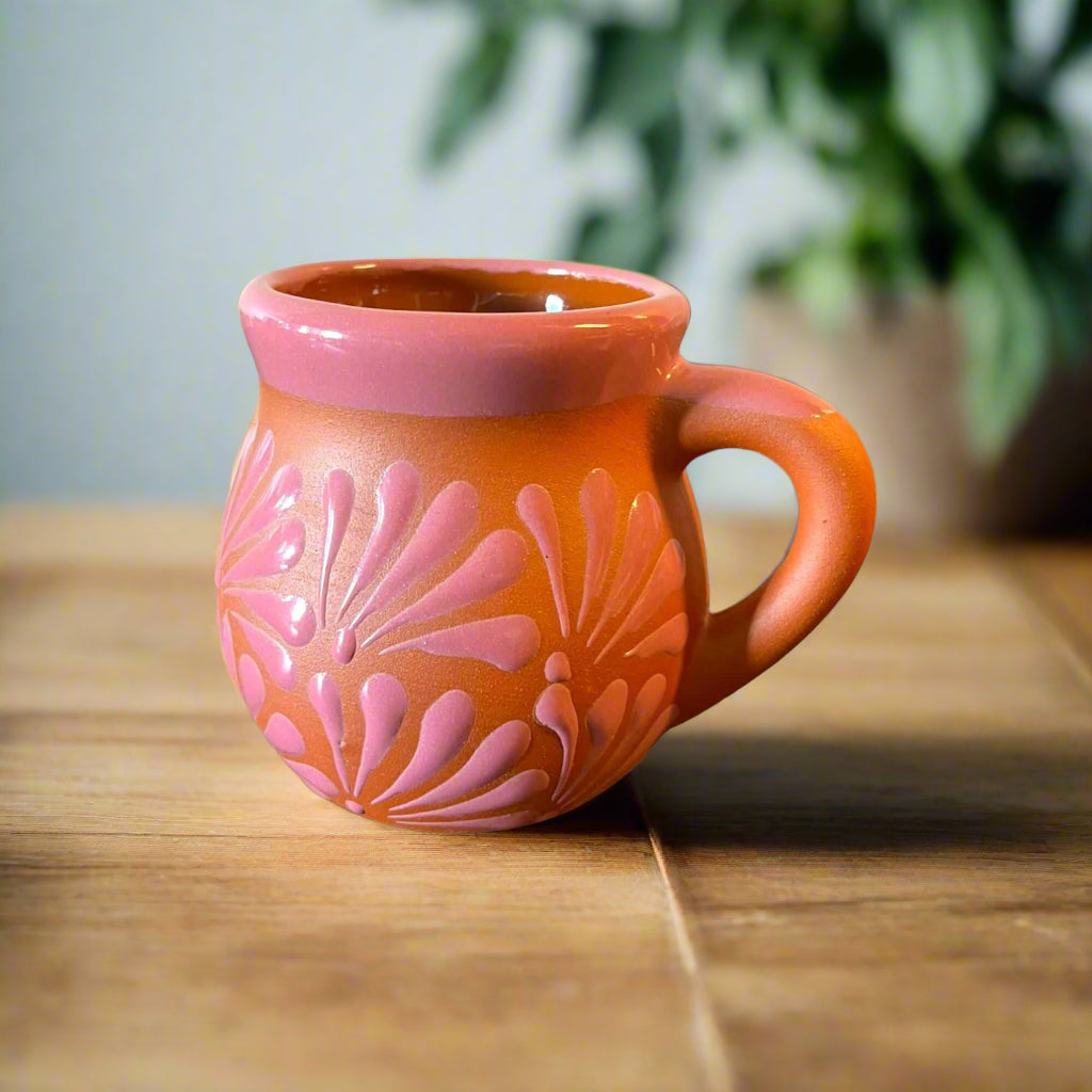 Handmade Pink Talavera Mug - Authentic Mexican Jarritos