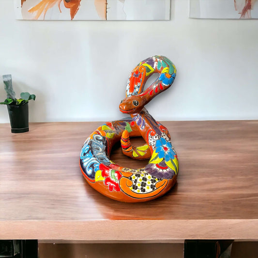 Handmade Snake Statue | Talavera Art