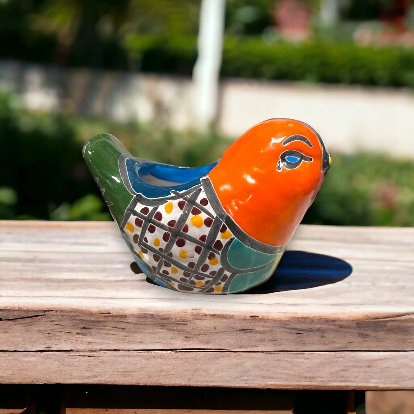Handmade Talavera Bird Planter | Mexican Decor