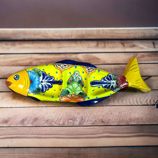 Handmade Talavera Fish Serving Tray