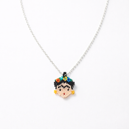 Frida Kahlo Seed Bead Necklace - Mexico