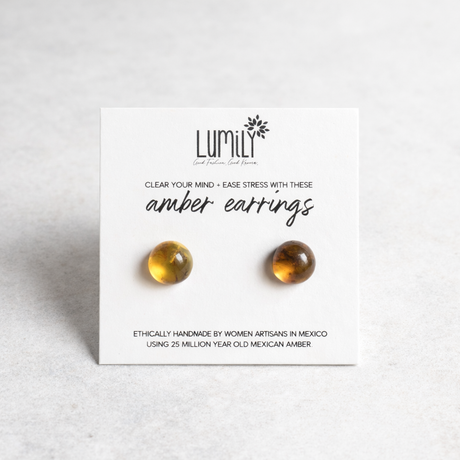 Erika Amber Stud Round Earrings - Mexico