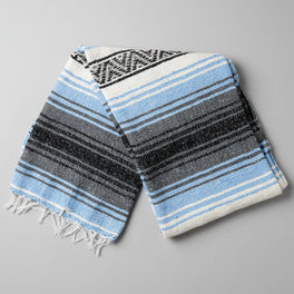 Light Blue Mexican Falsa Blanket