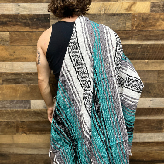 Sea Green Mexican Falsa Yoga Blanket